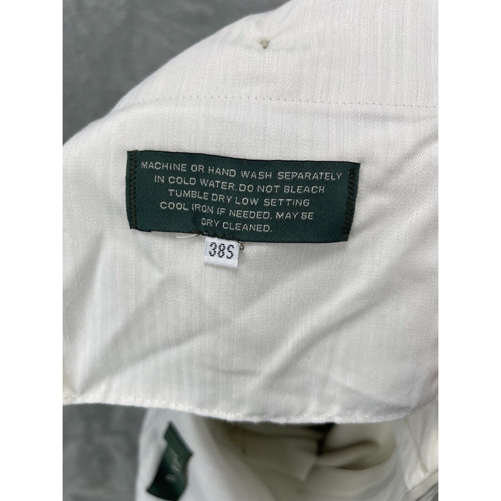 Berle Men's Dress Pants 38x29 Ivory Flat Front Stretch Pockets - Picture 8 of 10